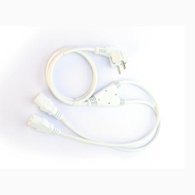 China Oxygen Free Bared Stranded Copper 2XC13 Female White Y Type Splitter Power Cord 250V/16A Power Extension Cord VDE Approved for sale