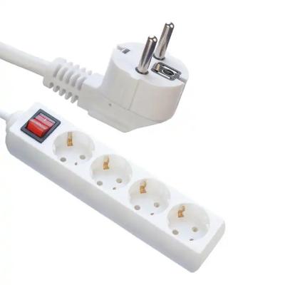 China 1 Outlets VDE H05vv f 3G1.5 mm Sq 4 Way Power Strip Extension Socket Eu Professional for sale