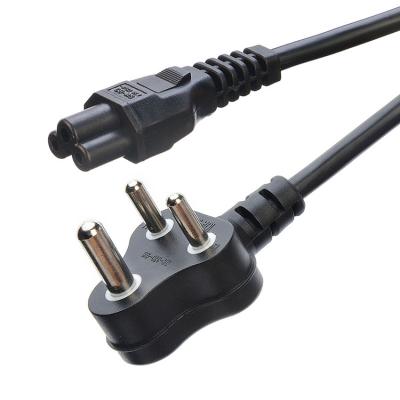 China 16A 3 Pin Plug Power Cords South Africa SABS Standard for Home Appliances Black Laptop Plug Commercial Male End Type for sale