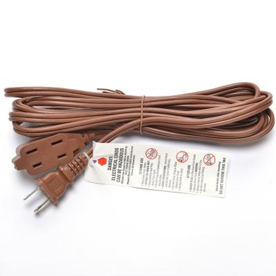 China 18AWG ETL Pararell Wire AC Power Cord with Switch and Socket Extension Cord Brown ETL Standard PVC Jacket USA 2 Prong for sale