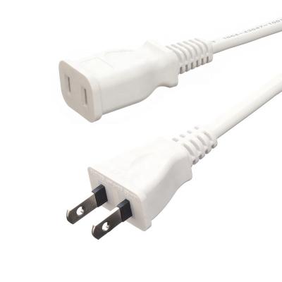 China White Power Cords Extension Cords JET 2 Pin Female Connector 1.5M Length Japan PSE Standard 2Pin Waterproof for Laptop for sale