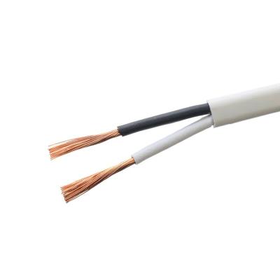 China VDE Listado H03vvh2-f H05vvh2-f Cable de alimentación plano 300/500V 2 núcleos Cable de cobre sin oxígeno 0,5 0,75 1 mm2 Cables eléctricos en venta