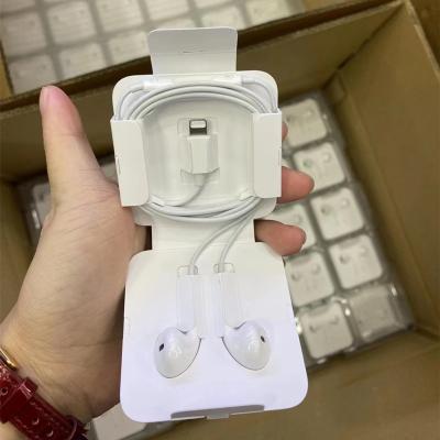 China Original Box Logo 3.5 Mm Sports In-Ear Ear Pods In Earbuds Lighting For iPhone 6 Headphones 7 8 12 Earbuds Wired Earphone for sale