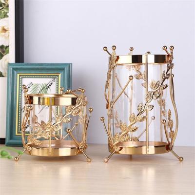 China Wholesale Home Office Metal Transparent Glass Centerpiece Wedding Vase Decoration Decoration Glass Vase for sale