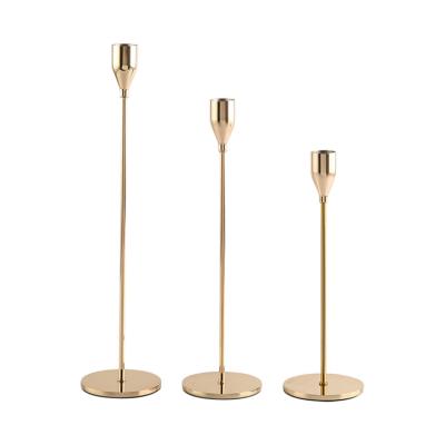 China Home Decoration Luxury Brass Candle Holders Wedding Decorative /dinning Table Candlestick Holder Metal for sale