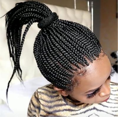 China French Lace 2022 New Synthetic Lace Front Braided Wigs For Black Women Braids African With Baby Hair Africa Braid Wig Bonded Mat for sale