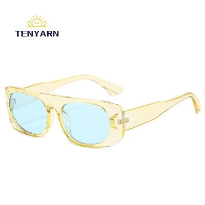 China Fashion Sunglasses Rectangle Sunglasses Women Retro Small Brand Designer Fashion Oval Clear Candy Color Eyewear Shades Men UV400 Sun Glasses for sale