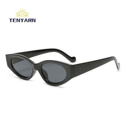 China Popular Men Champagne Sun Glasses Cat Eye Woman Sunglasses Oval Jelly Orange Tea Eyewear Shades UV400 Fashion Sun Glasses for sale