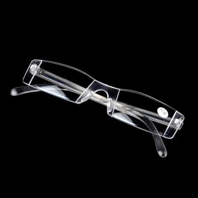 China Ultralight Magnifier Thin Frameless Resin Glass Reading Presbyopia Glasses Men Women Ultralight Glasses +1.0 +1.5 +2 +2.5 +3 +3.5 +4.0 for sale