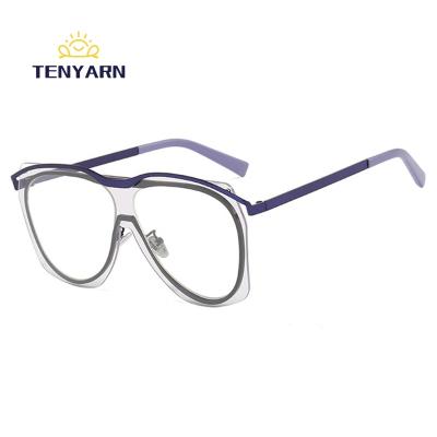 China Fashion Tenyarn Sunglasses Fashion One Piece Oversized Sunglasses Women Luxury Brand Designer Clear Ocean Lens Eyewear Men Windproof Sun Glasses for sale