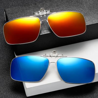 China Mens Metal Clip On Sunglasses Mens Metal Clip On Sunglasses For Myopia Glasses Polarized Square Night Vision Women UV400 Driving Sun Glasses for sale