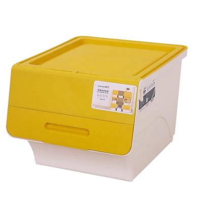 China 3PCS Viable Small Toy Front Flip-Open Plastic Finishing Box Flip Snack Storage Box for sale