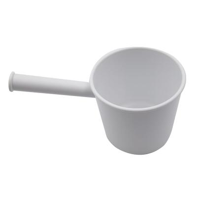 China Sustainable Universal Water Spoon With Long Handle White Pocket Kitchen Scoop Plastic Water Dipper Scoop for sale