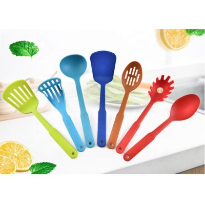 China Viable Custom Color 7pcs Nylon Kitchen Accessories Multifunctional Kitchen Utensil Set With Solid Turner for sale