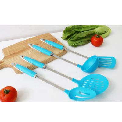 China Sustainable OEM Safe Use Cooking Turner 4pcs Slotted Nylon Utensil Kitchen Sets For Kids for sale