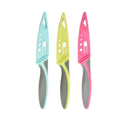 China Viable High Quality Colorful Handle Stainless Steel Cheap Portable Fruit Knife Peeling Knife for sale