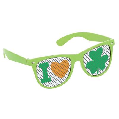 China Promotional Gifts St. Patrick's Day Irish Adult Festival Green Shamrock Green Funny Hat Glasses for sale