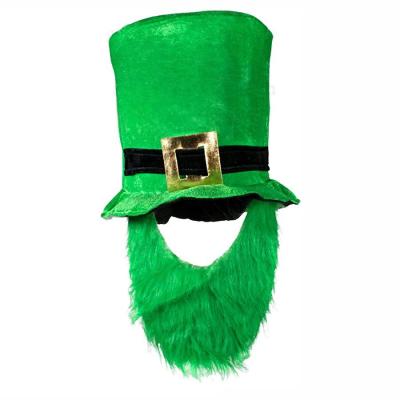 China Leprechaun St. Patrick's Day Leprechaun Saint Patrick Dress Up Hat Green Beard Felt Top Hat for sale