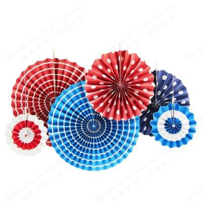 China Wholesale Party Decoration Party Decoration Sets 4th July USA Flag Patriotic Honeycomb Paper Fan Set for sale