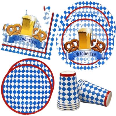 China 2022 Newest Festival Oktoberfest Disposable Cutlery Party Supplies Disposable Tableware Cutlery Paper Plate Cups Napkins Exquisite for sale