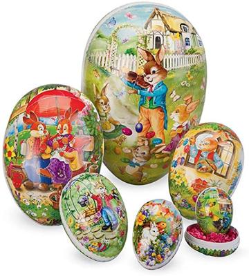 China Happy Easter Bunny Vintage Inflatable Egg Decoration Paper Giant Candy Container Easter for sale