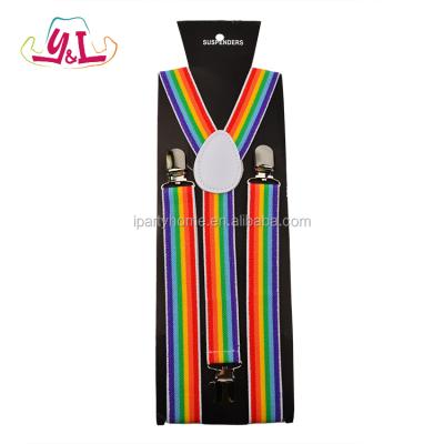 China Festival Pride Products Rainbow Colorful Cheerful Suspenders for sale