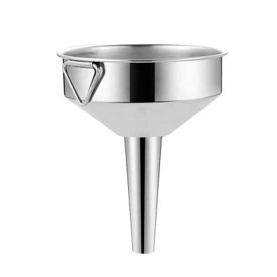 China 201 Stainless Steel Multifunctional Viable Funnel Beer Funnel with Ring Hanging Design and Detachable Filter for sale