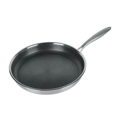 China American Style 304 Stainless Steel Frying Pan Non Stick Kitchen Cooker Food Grade 28cm for sale