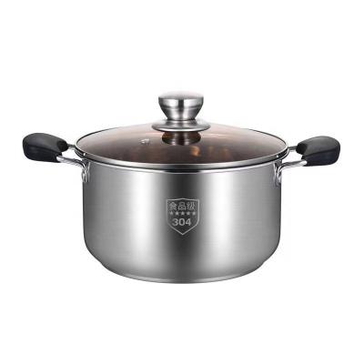 China Sustainable Food Grade 304 Stainless Steel Soup Pot Large Capacity Cooking Pot Soup And Stock Pots for sale