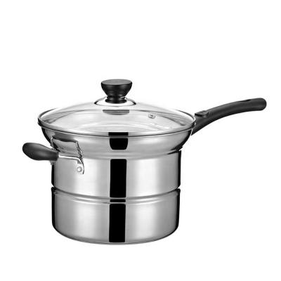 China Sustainable Sale 201 Stainless Steel Soup Pot Cooking Pot with Steamed Slices Filter Screen Well Boiled Noodle Soup and Stock Pots for sale