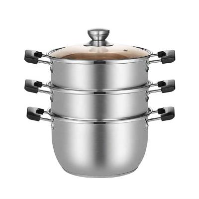 China Sustainable Food Grade 304 Stainless Steel Steamer Well Cooking Pots Steamer Pot for sale