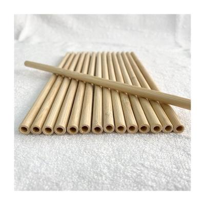 China Disposable Biodegradable Custom Natural Bamboo Drinking Straws 20mm Straw for sale