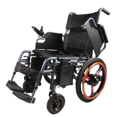 China 20 Inch Magnesium Big Wheel Folding Wheelchair High Top Power Wheelchair Back Power Electric Wheelchair for sale