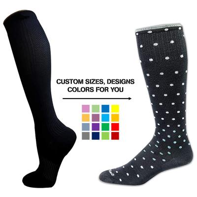 China Breathable Custom Designer Logo Sports Compression Socks Equestrian Compression Socks Women for sale