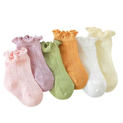 China Sporty Custom Logo Baby Crew Socks Breathable Baby Socks Baby Summer White Socks for sale