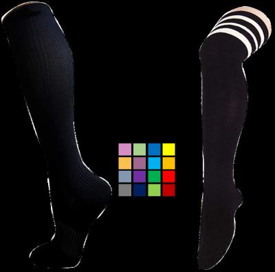 China QUICK DRY Stripe Custom Logo Thigh High Socks Women's Socks Cotton Ladies Socks Long for sale