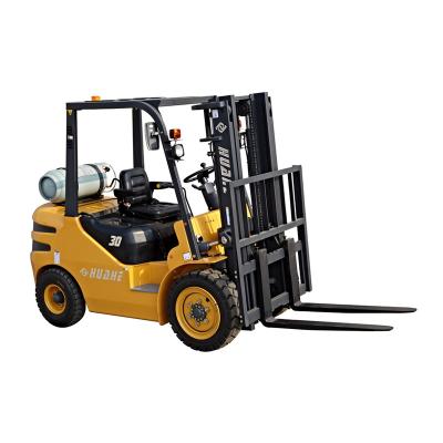 China Construction worksÂ   HUAHE HH30Z-N3-D forklift 3 ton diesel forklift with manual transmission for sale