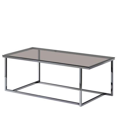 China Stainless Steel Adjustable Modern Living Room High Fashion Glass Coffee Table (Others) Furniture in Gold Metal Table for sale