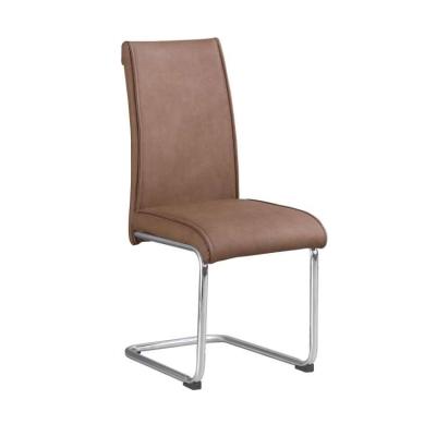 China New Design Adjustable List Design Nordic Luxury Leather Dining Chair Moder (Other) With Gold Metal Protective Legs for sale