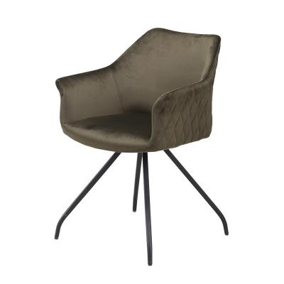 China Cheap Modern PU Leather Seat Upholstered Metal Legs Nordic Dining Chair for sale