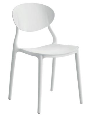 China Cheap classic white pp plastic stacking outdoor garden chair for cafe and restaurant for sale