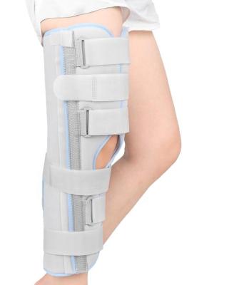 China Gray Tri-Panel Knee Immobilizer Adult Breathable Recovery Room Hinged Knee Support Brace for sale