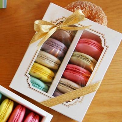 China Personifizierter Macaron-Verpacken- der Lebensmittelkasten mit klarem Fenster 15.7x12.8x5.8cm zu verkaufen