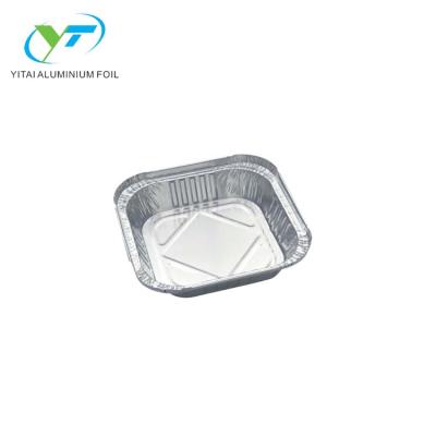 China Eco - Friendly Square Aluminum Foil Food Storage Tray With Lid for sale