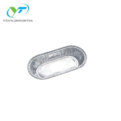 China Food Aluminum Foil Container Small Oval Baking Tray for sale