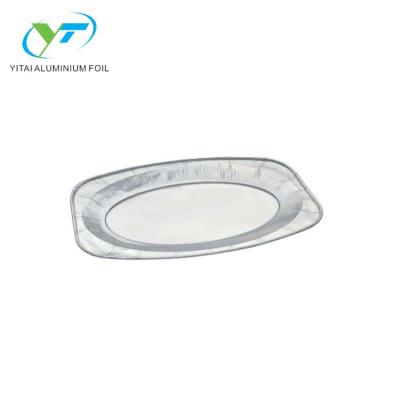 China Eco - Friendly Aluminum Foil Container 14inch Oval Shallow Food Serving Container for sale