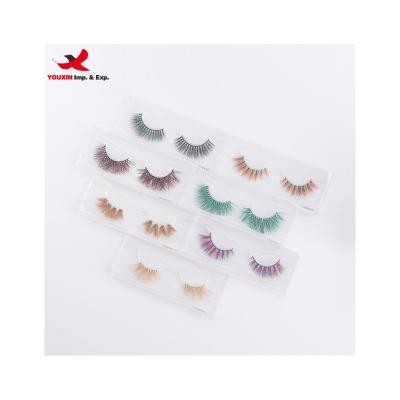 China Natural Soft Handmade Person Real Mink Eyelash Luxury Eyelashes New Product Small Batch Classic Nice Color Mixed False Eyelashes FENGFLY Appearance Strips for sale