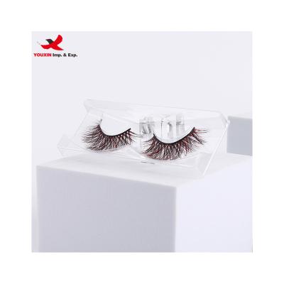 China High Quality Colorful Lashes FENGFLY 25MM Available Stock Customizable Private Label 20MM False Eyelash Colored Strip Lashes Fluffy 3D Tapered Mink Lashes for sale