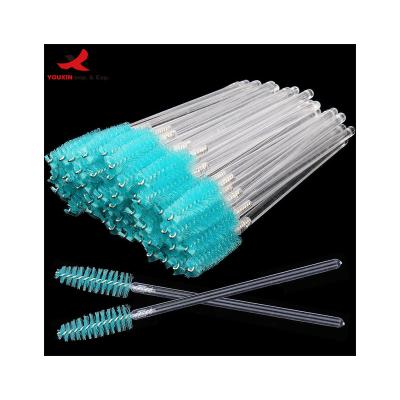 China disposable & Eco Friendly FENGFLY Eyelash Brush Spoolie Custom Mascara Wands Green Eyelash Extension Cleaning Brush for sale