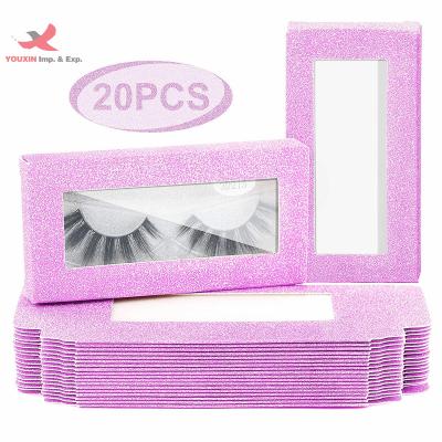 China FENGFLY Clear Window Lash Private Label Empty Paper Fake Lash Box Portable LOGO Wholesale Empty Luxury Brand Storage Packaging Box for sale